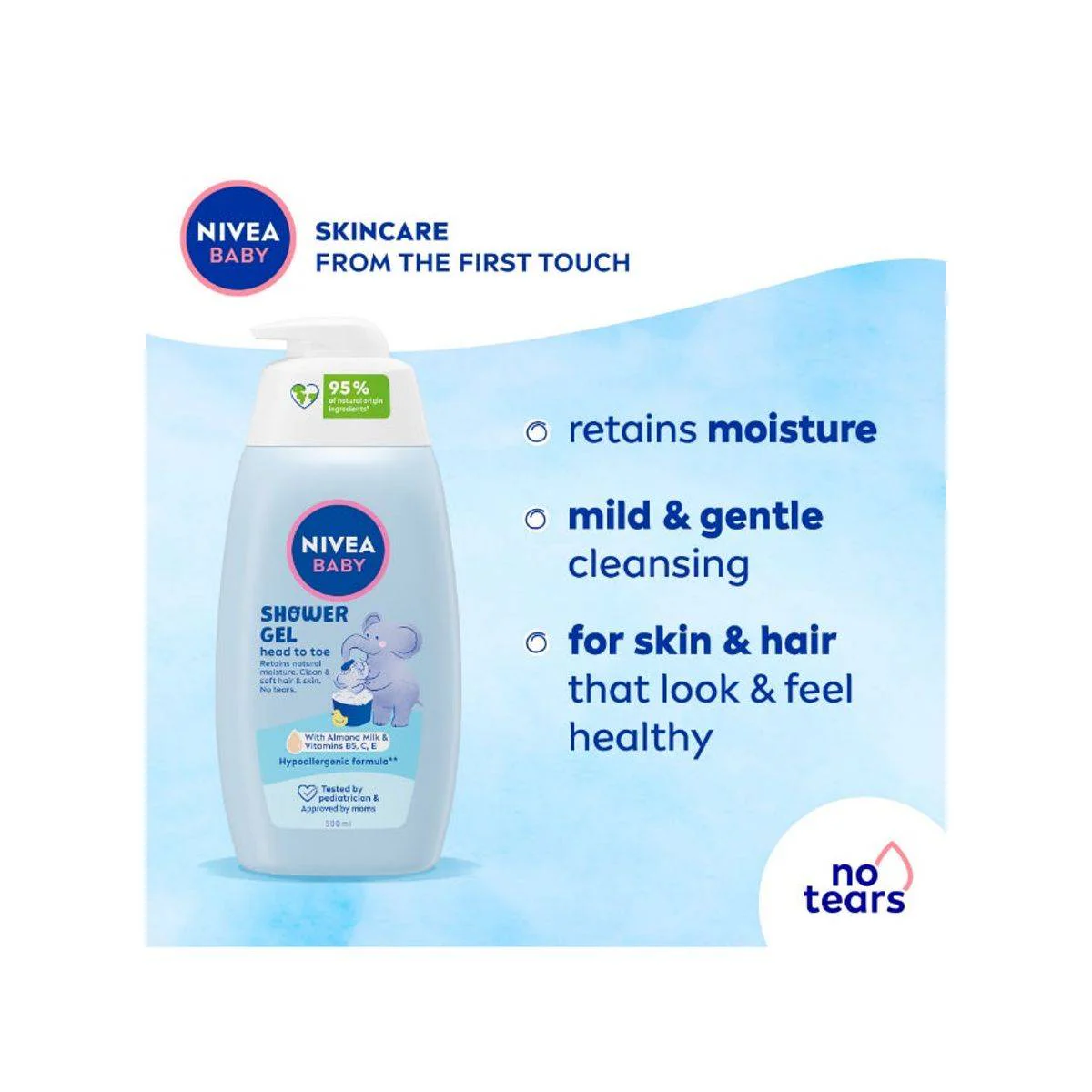 Nivea Baby Shower Gel Head To Toe 500ml - Image 3