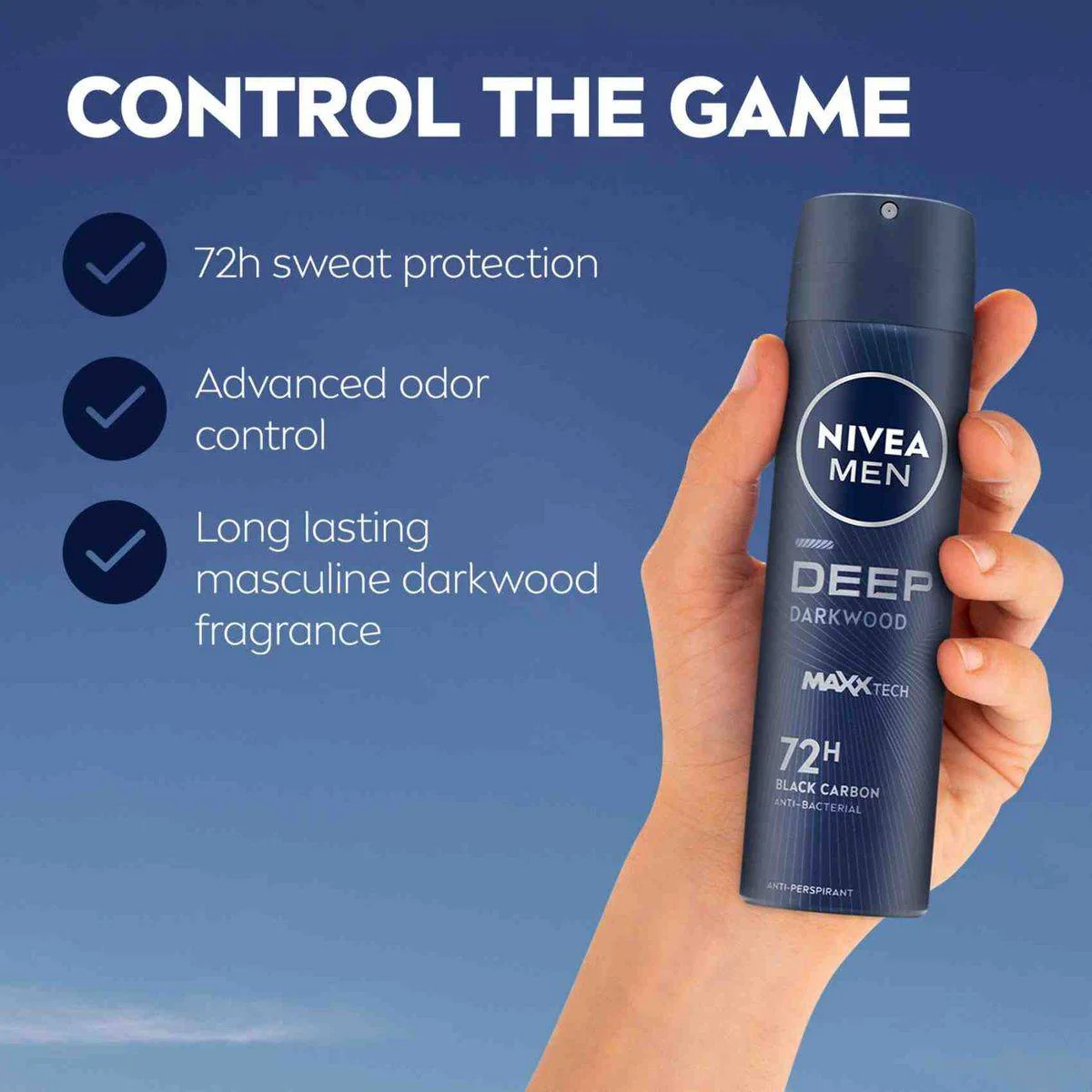 Nivea Men Deodorant Spray Deep Black Carbon 150ml - Image 6