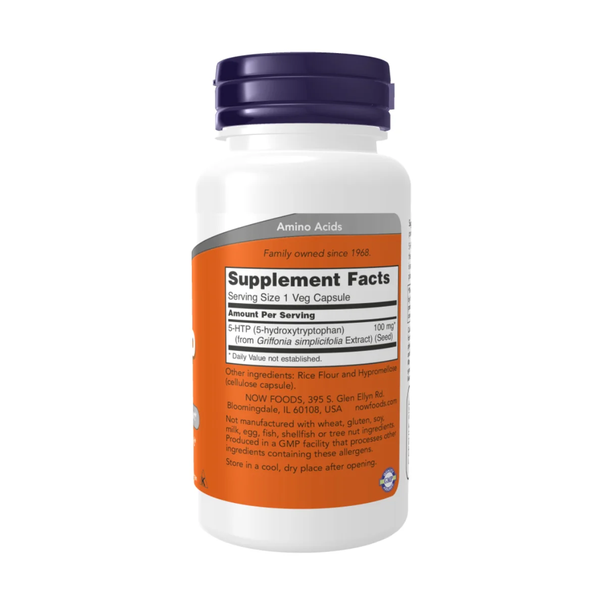 Now 5HTP 100mg 120 Vegetarian Capsules - Image 2