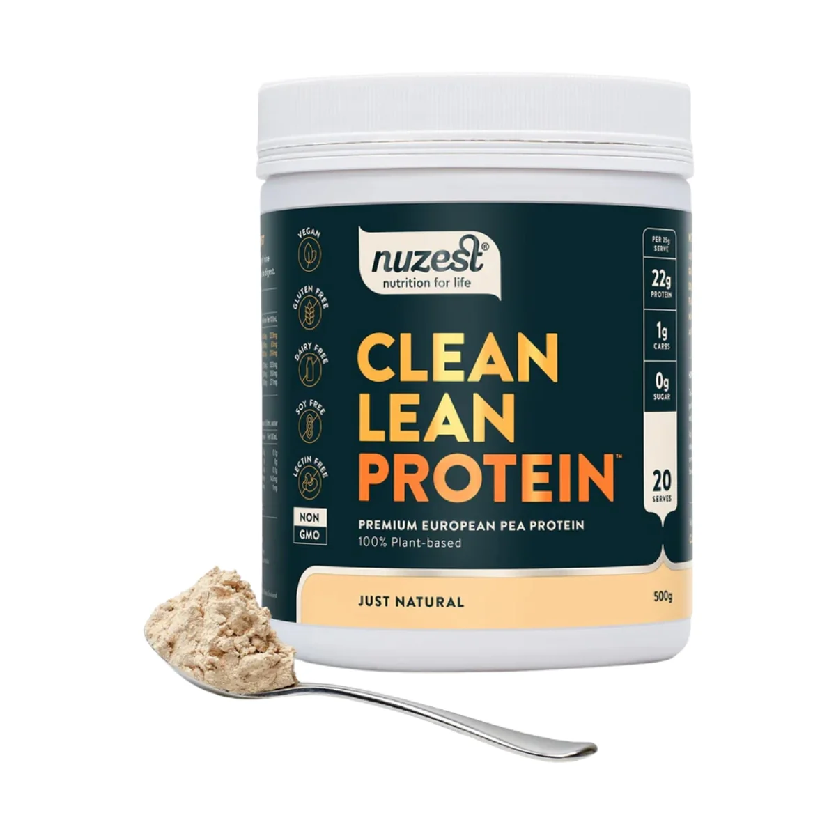 Nuzest Clean Lean Premium Pea Protein Drink Mix Just Natural 500g