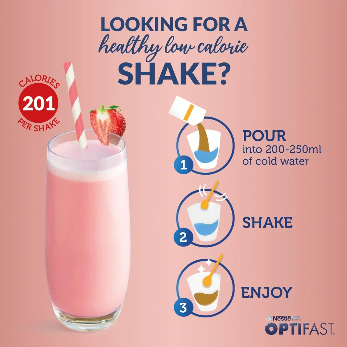 Optifast Very Low Calorie Diet Shake Strawberry Flavor 636g - Image 3