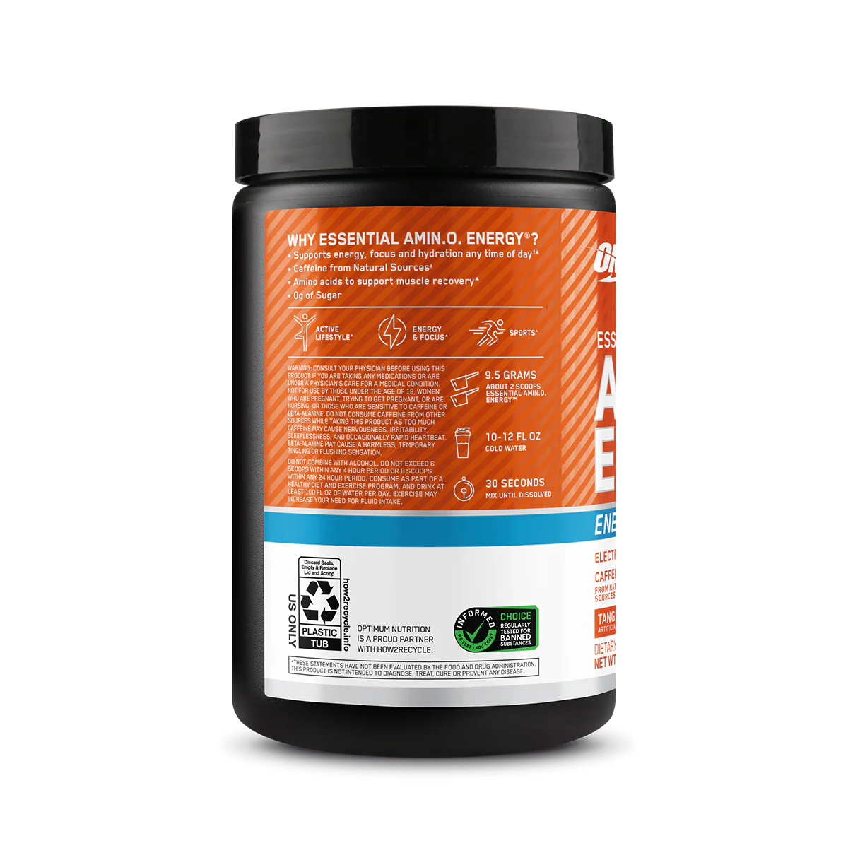 Optimum Nutrition Amino Energy + Electrolytes Tangerine 285g - Image 2
