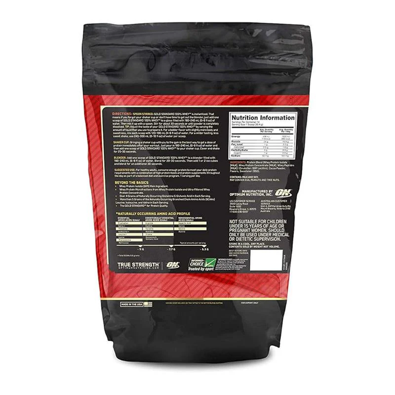Optimum Nutrition Gold Standard 100% Whey Protein Double Rich Chocolate 454g - Image 2