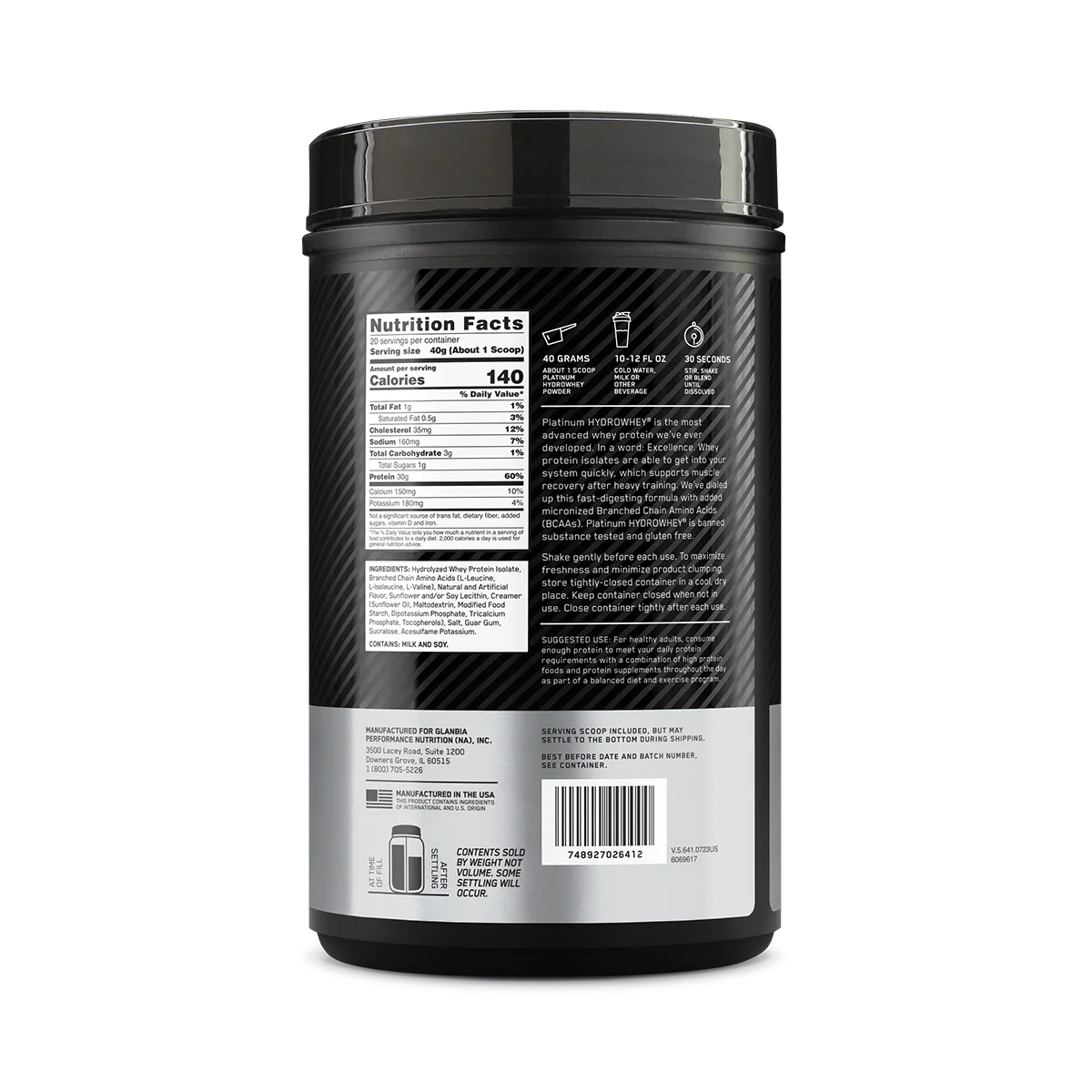 Optimum Nutrition HydroWhey Protein Vanilla 800g - Image 3