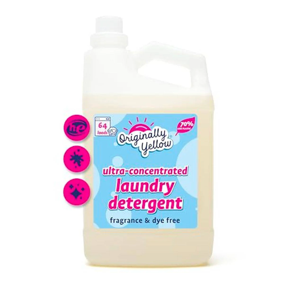 Originally Yellow Laundry Detergent Fragrance & Dye Free 1.89L - Image 2