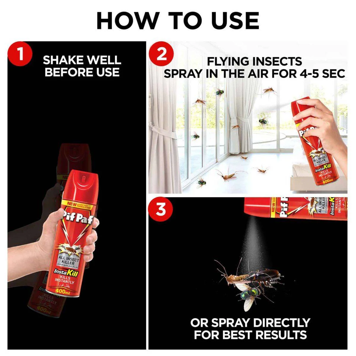 Pif Paf Insect Killer Spray All Insects 400ml - Image 5