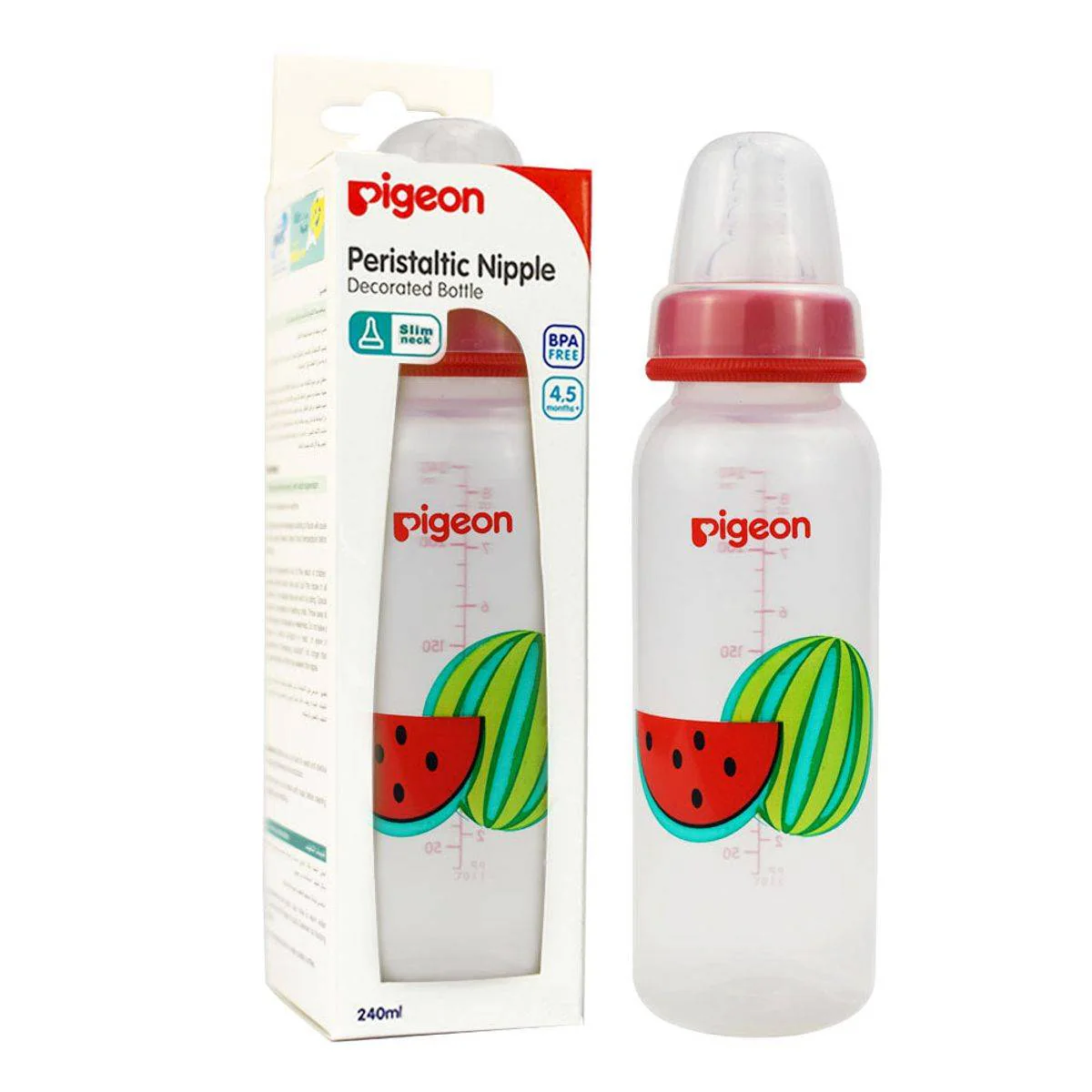 Pigeon Peristaltic Nipple Plastic Bottle Decorated Fruits 240ml