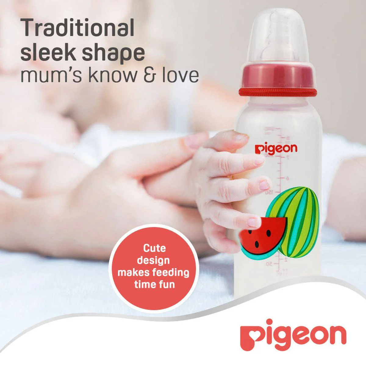 Pigeon Peristaltic Nipple Plastic Bottle Decorated Fruits 240ml - Image 2