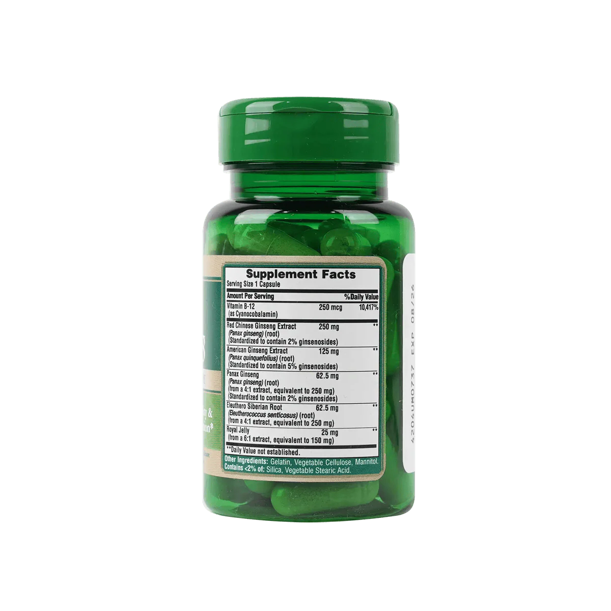 Puritans Pride Ginseng Complex With Royal Jelly 50 Capsules - Image 2