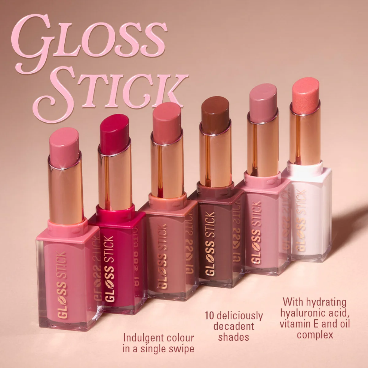 Revolution Makeup Pout Lip Gloss Stick Shimmer Peach Fizz 3g - Image 5