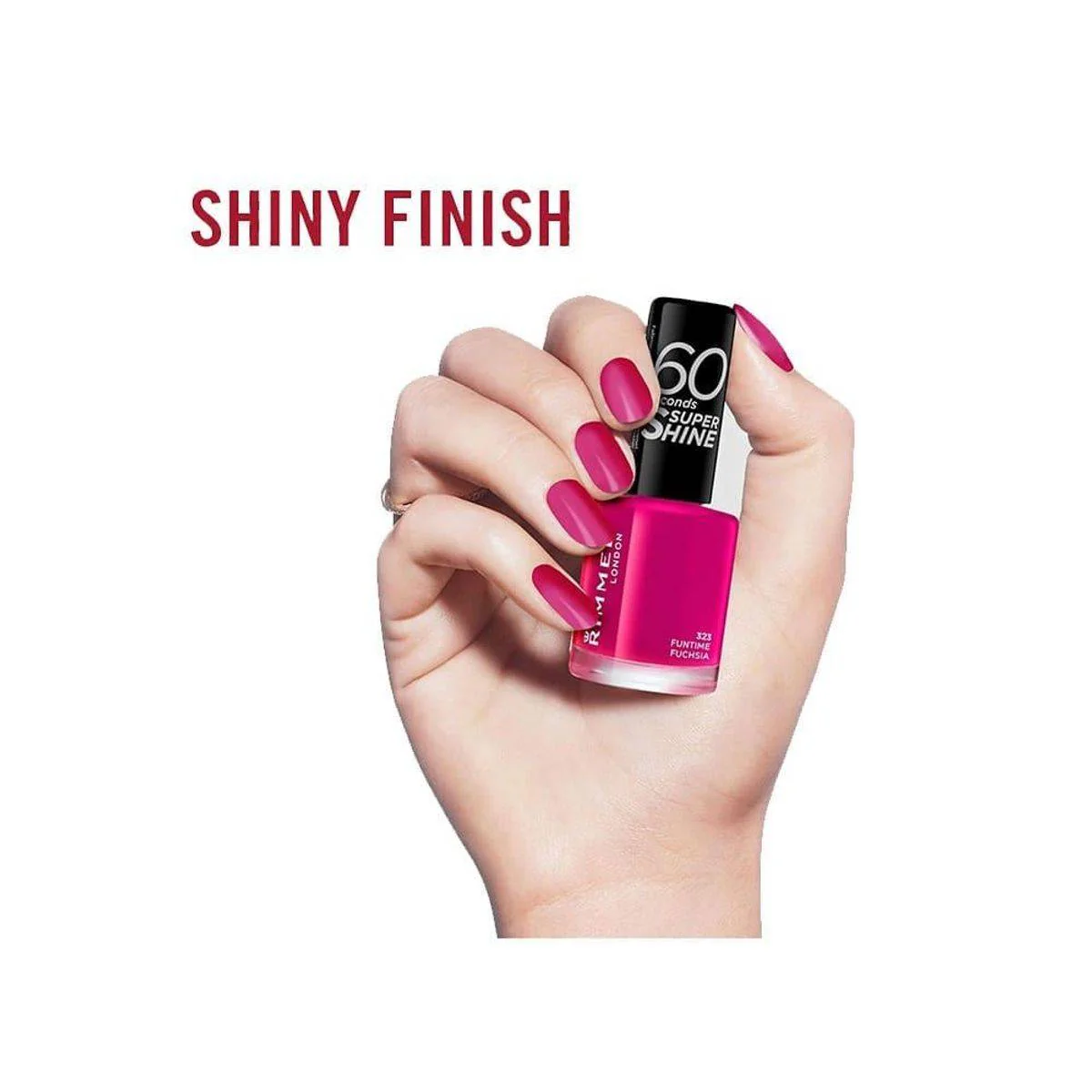 Rimmel 60 Seconds Nail Polish 323 Funtime Fuchsia 8ml - Image 3