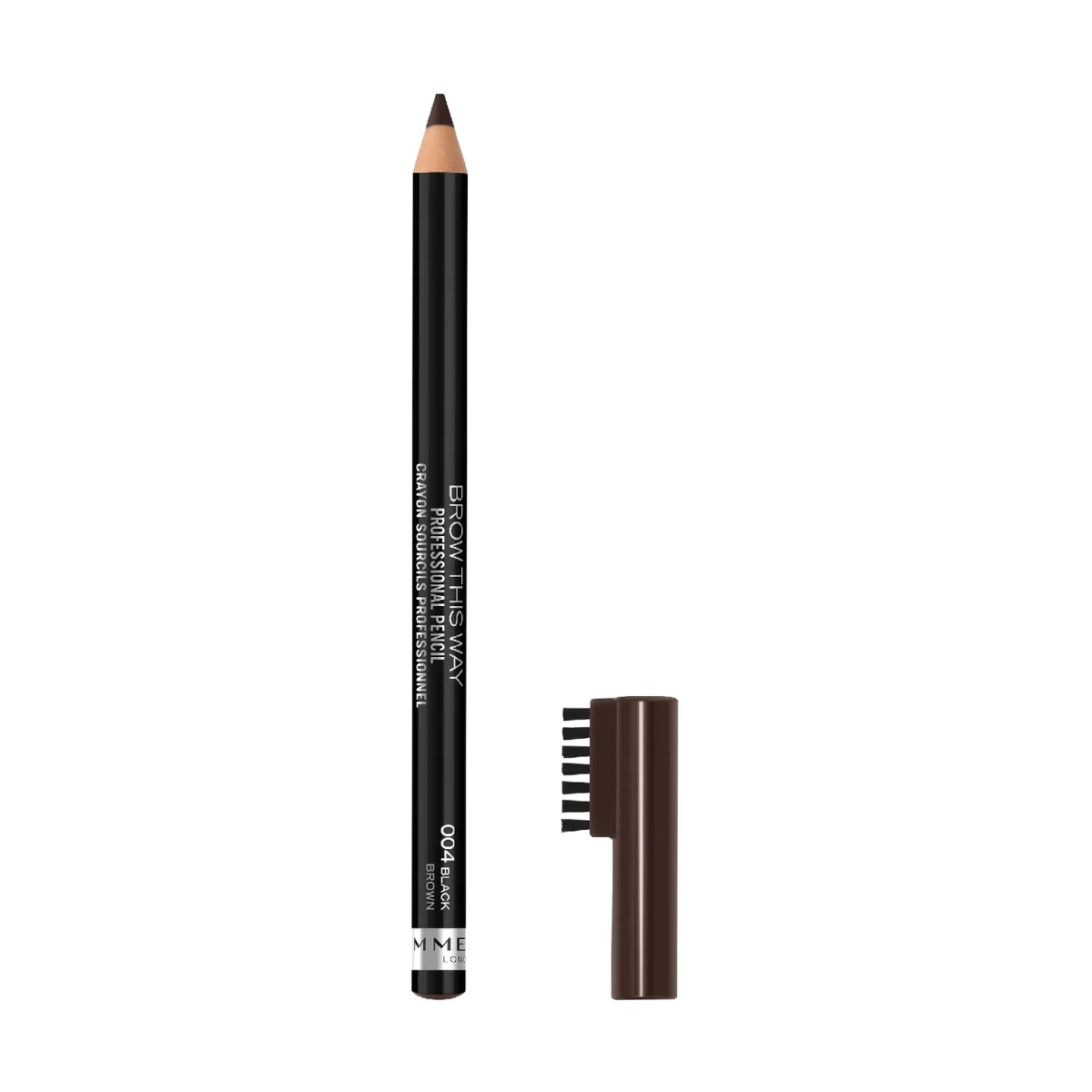 Rimmel Brow This Way Professional Pencil 004 Black Brown 1.4g - Image 2
