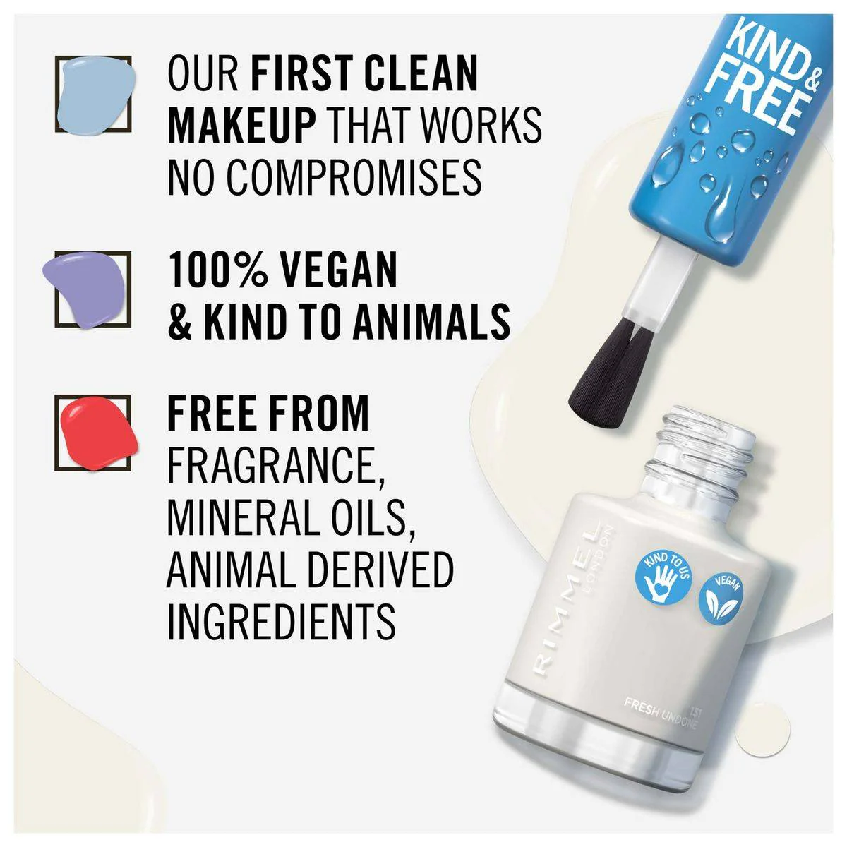Rimmel Kind & Free Nail Polish 151 Fresh Undone 8ml - Image 6