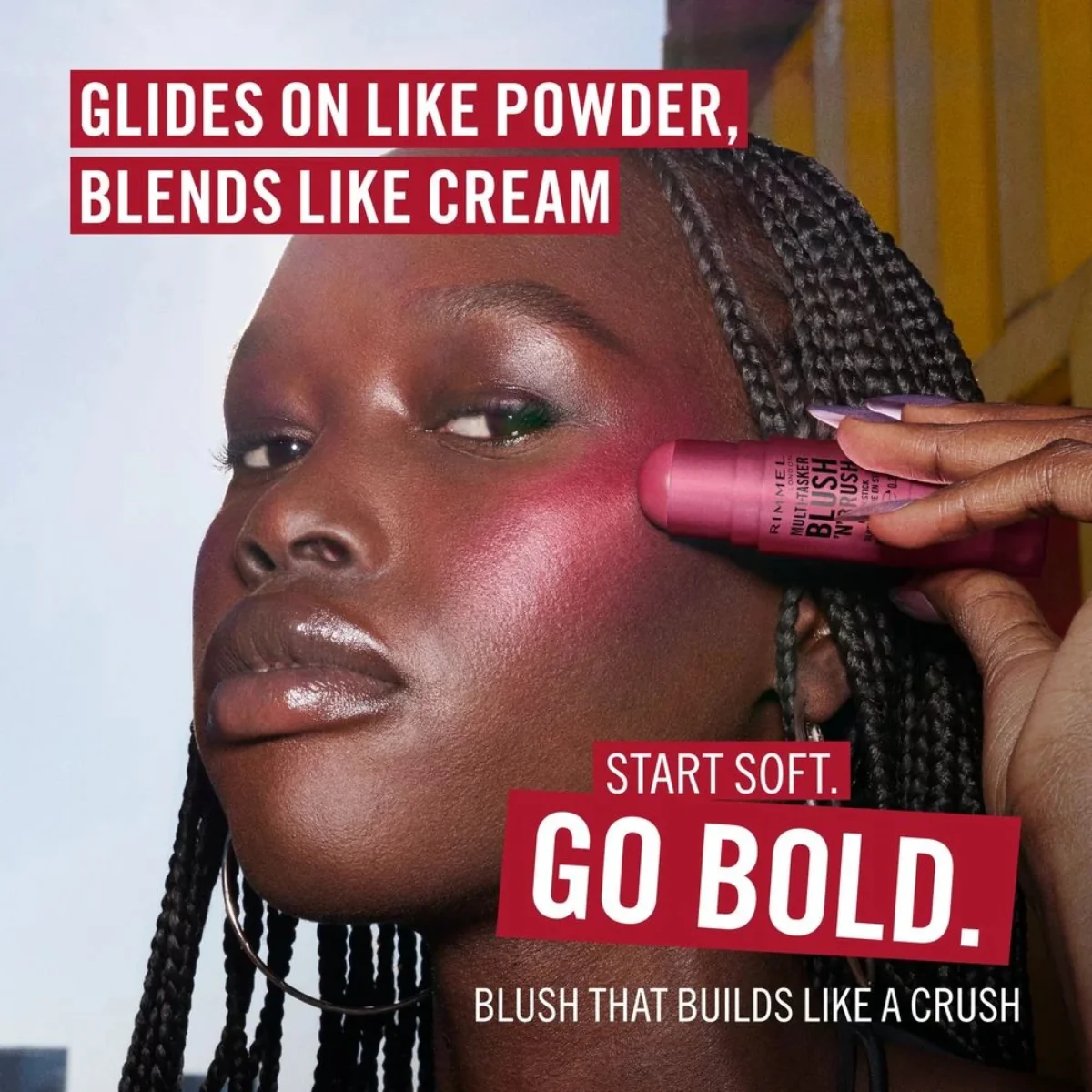 Rimmel Multi Tasker Blush 'N' Brush Blush Stick 200 Fushia Glam 8g - Image 6
