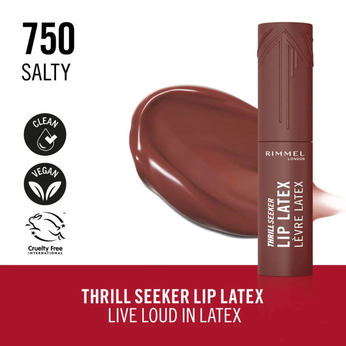 Rimmel Thrill Seeker Lip Latex 750 Salty 6g - Image 3