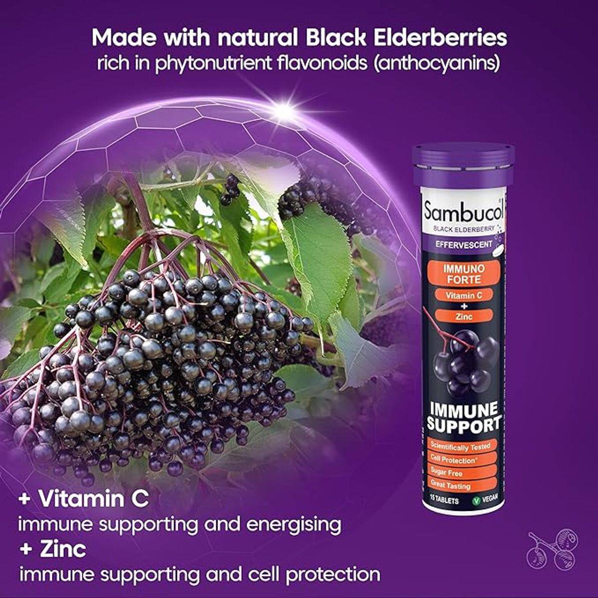 Sambucol Immuno Forte Effervescent 15 Tablets - Image 3