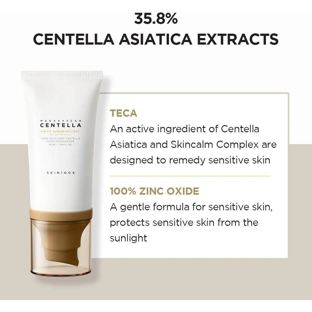 Skin1004 Madagascar Centella Air-Fit Suncream Light SPF30 50ml - Image 4