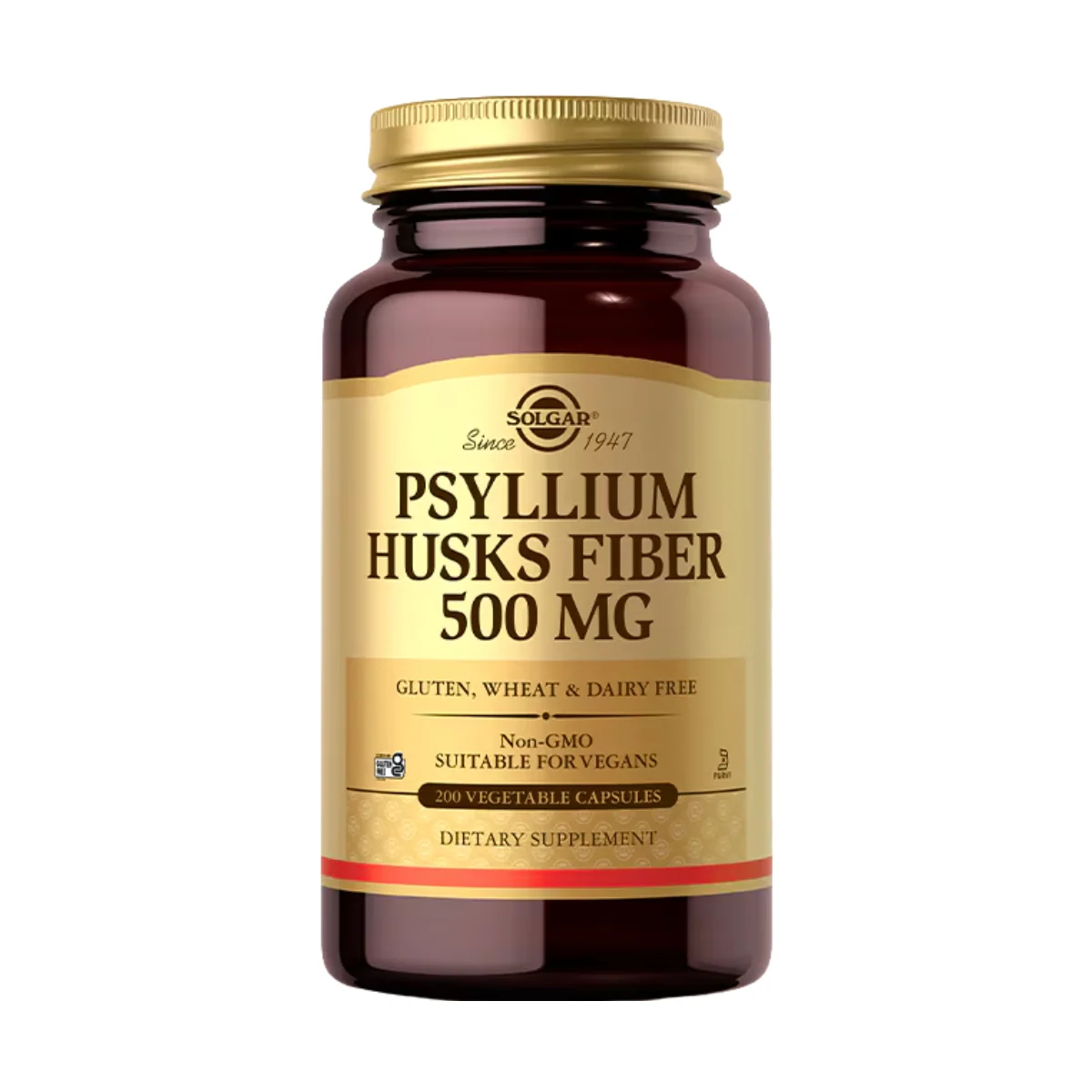 Solgar Psyllium Husks Fiber 500mg 200 Vege Capsules