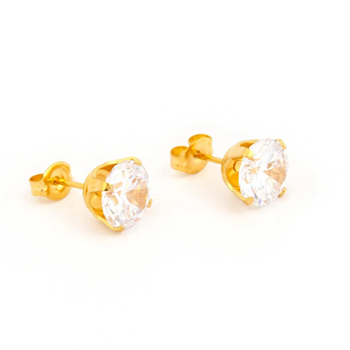 Studex Gold Plated 8mm Cubic Zirconia - Image 5