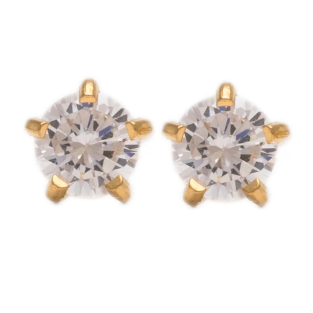 Studex Gold Plated Maxi Tiffany Cubic Zirconia Card Deluxe