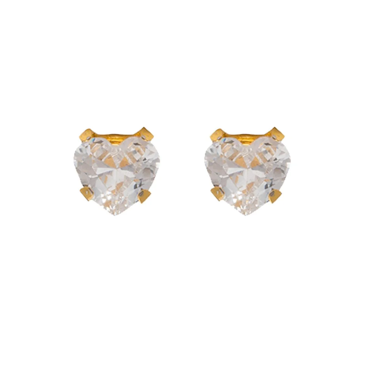 Studex Gold Plated Tiffany 5x5mm Cubic Zirconia Heart