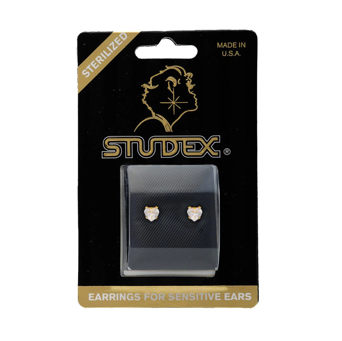 Studex Gold Plated Tiffany 5x5mm Cubic Zirconia Heart - Image 2