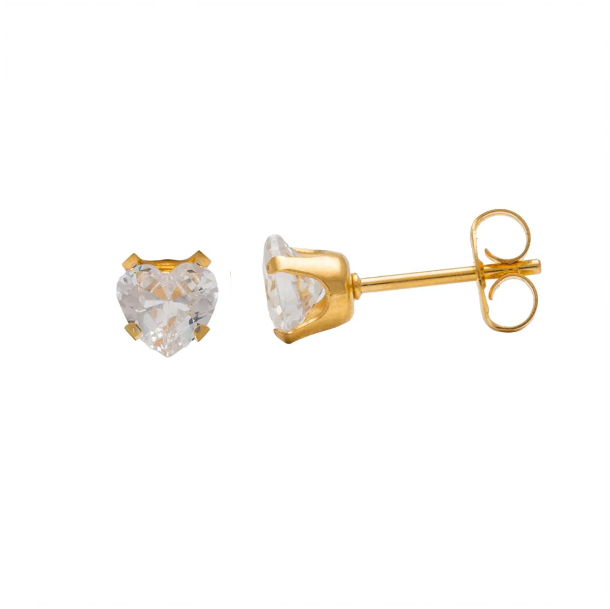 Studex Gold Plated Tiffany 5x5mm Cubic Zirconia Heart - Image 3