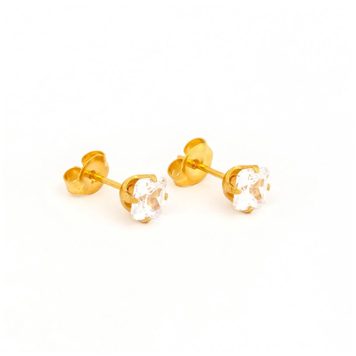 Studex Gold Plated Tiffany 5x5mm Cubic Zirconia Princess Cut - Image 5