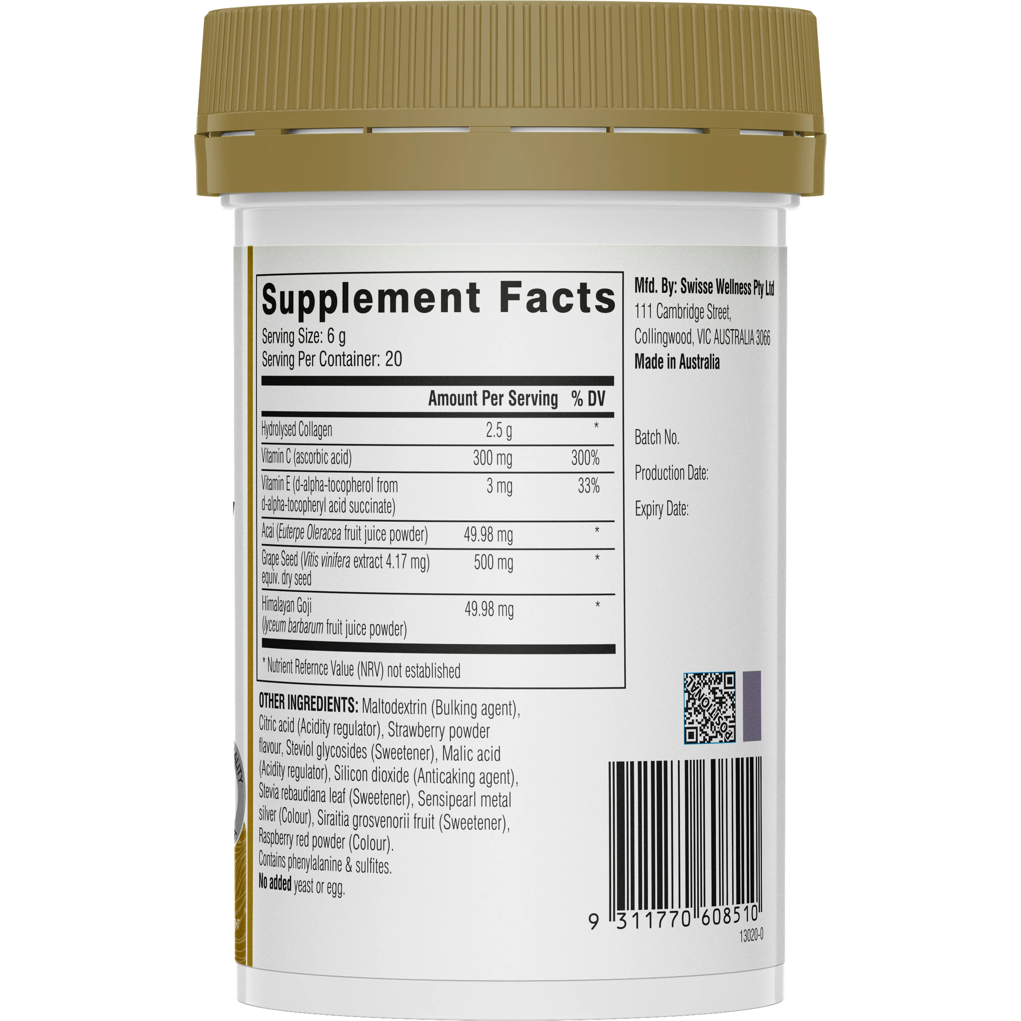 Swisse Beauty Collagen Glow Powder 120g - Image 2