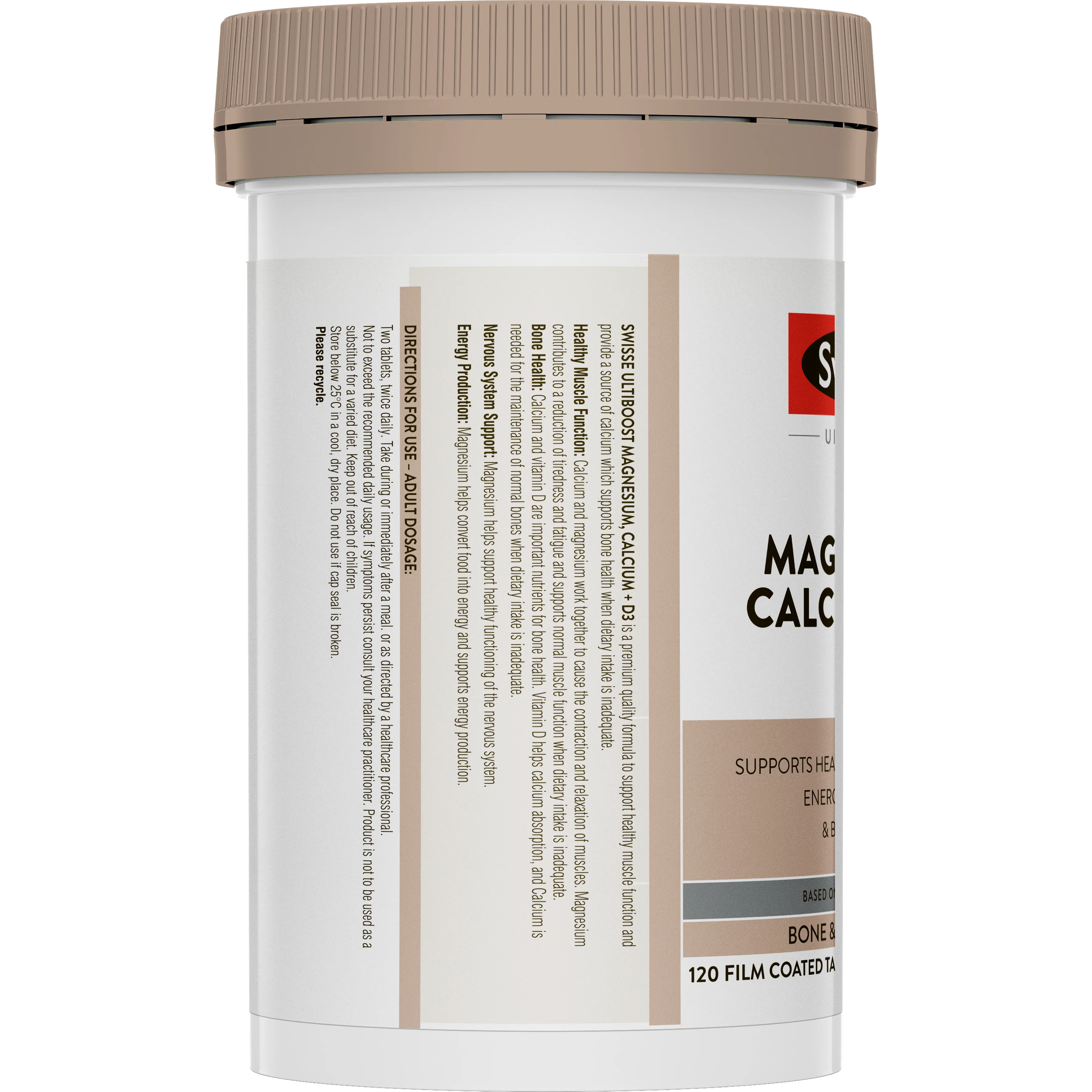 Swisse Ultiboost Magnesium Calcium + D3 120 Tablets - Image 3