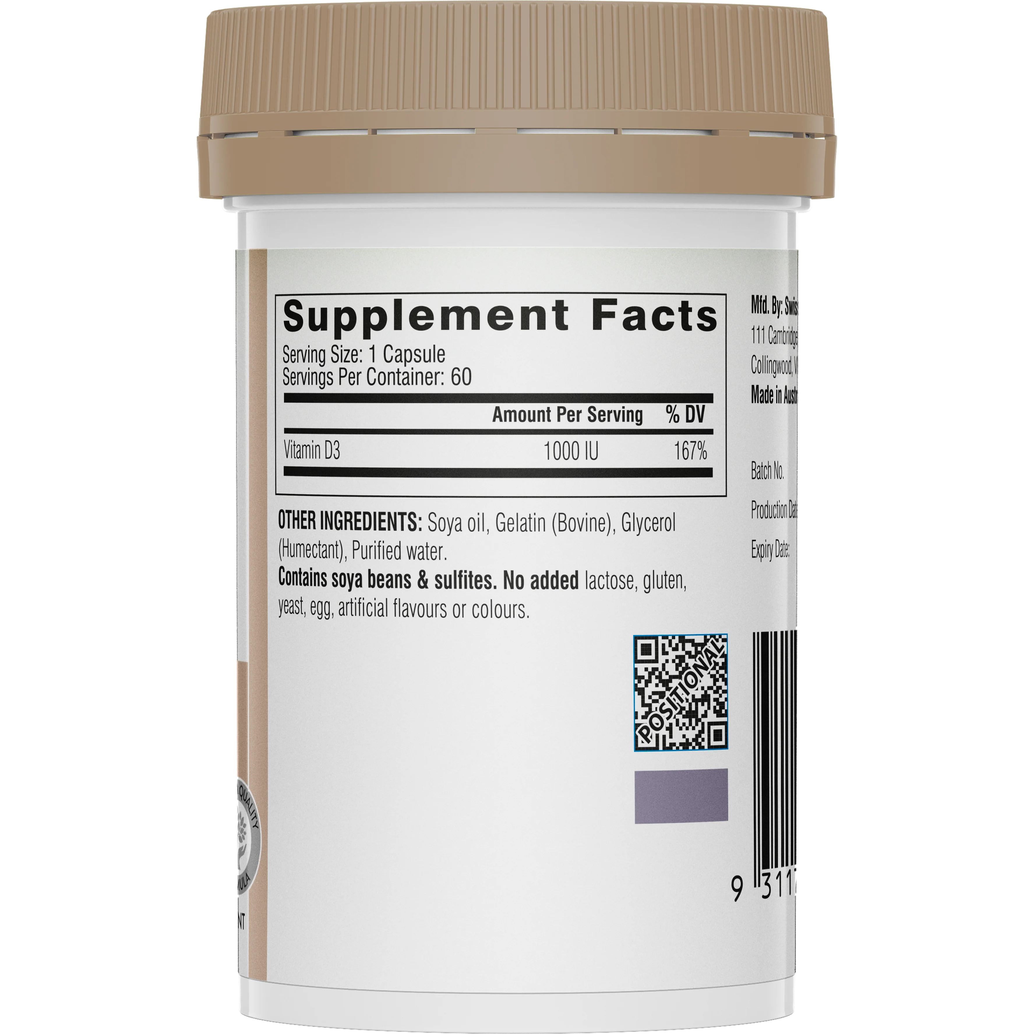 Swisse Ultiboost Vitamin D 60 Capsules - Image 3