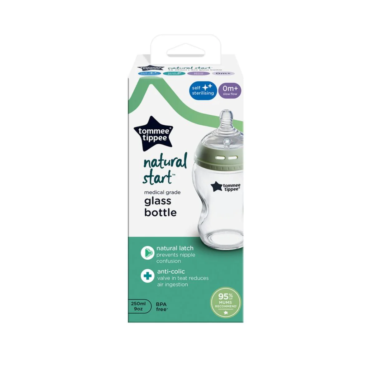 Tommee Tippee Natural Start Glass Bottle 0 Month+ 250ml 1 Piece - Image 7