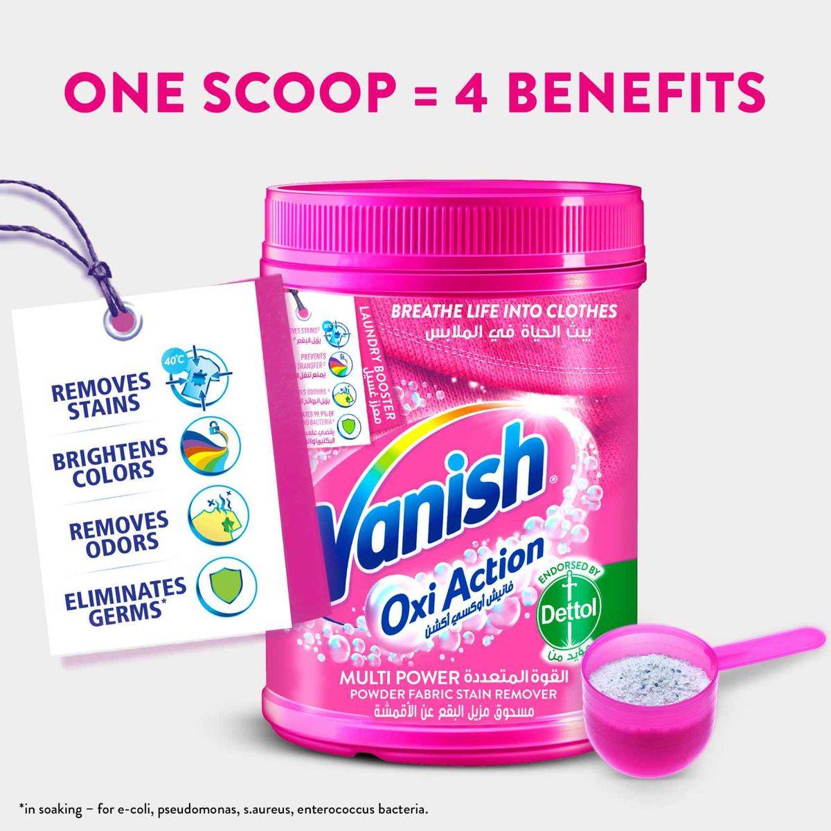 Vanish Stain Remover Oxi Action Fabric Multi Power Powder 1kg - Image 2