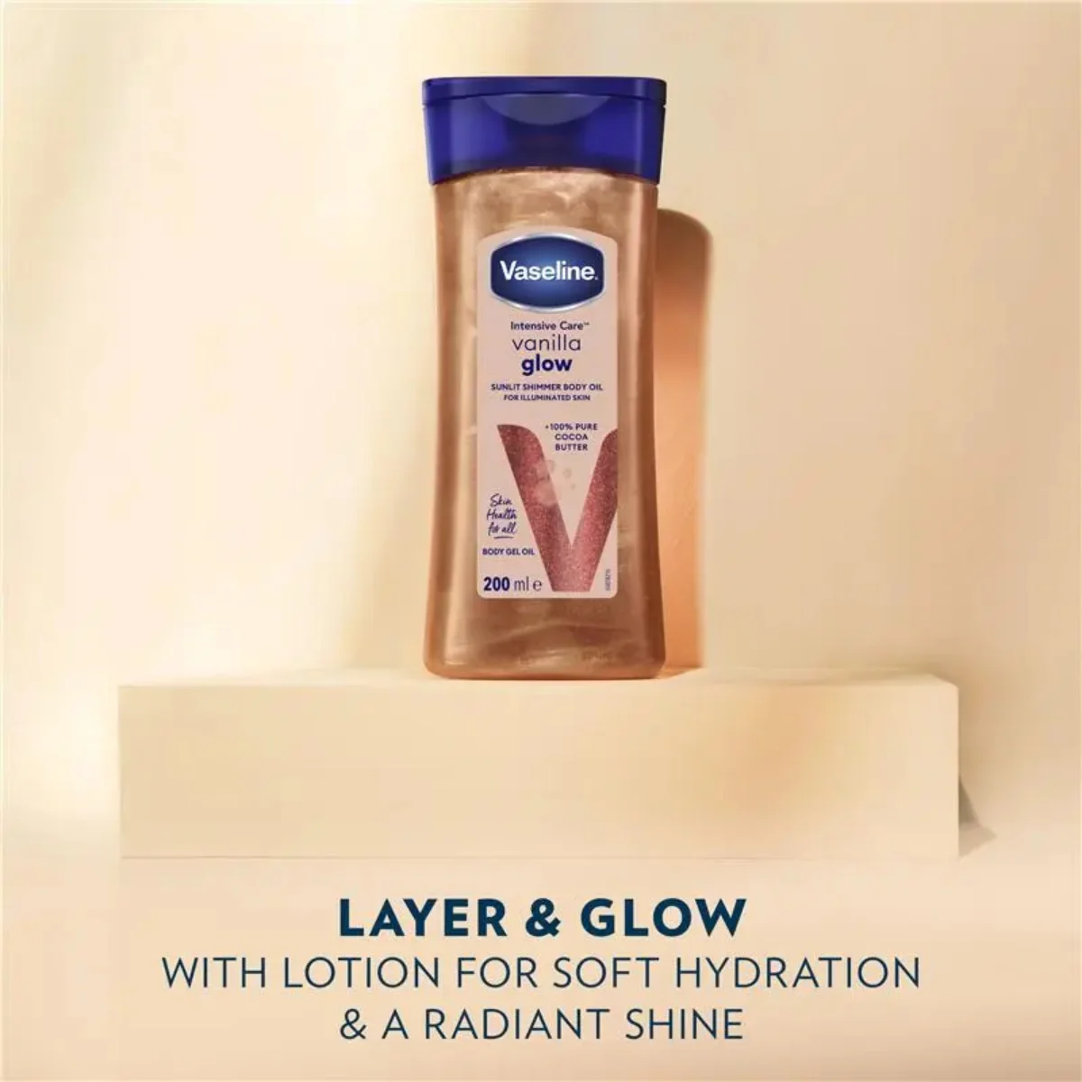 Vaseline Body Oil Intensive Care Vanilla Glow Sunlit Shimmer 200ml - Image 4