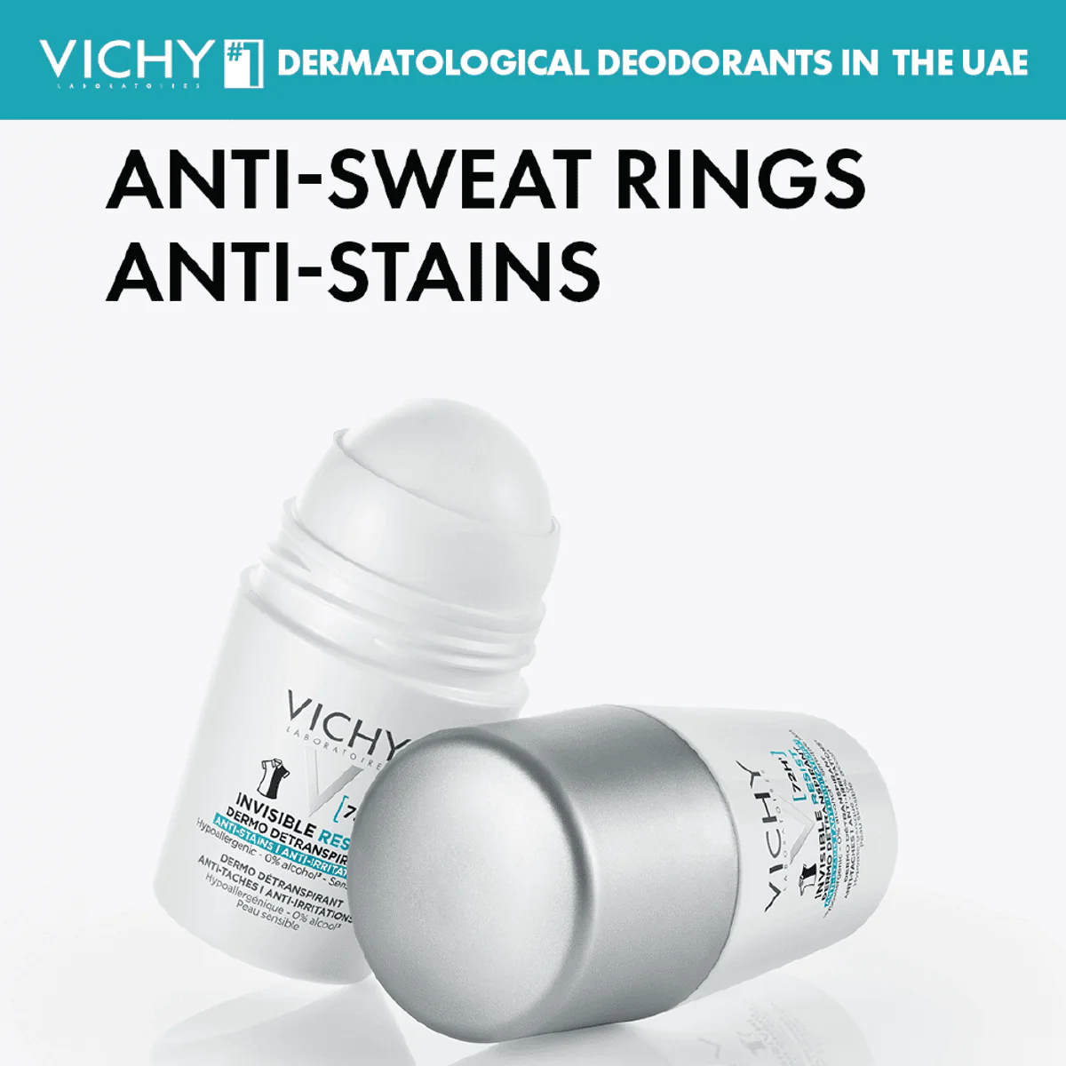 Vichy 72Hr Invisible Resist Antiperspirant Women Roll-On 50ml - Image 4